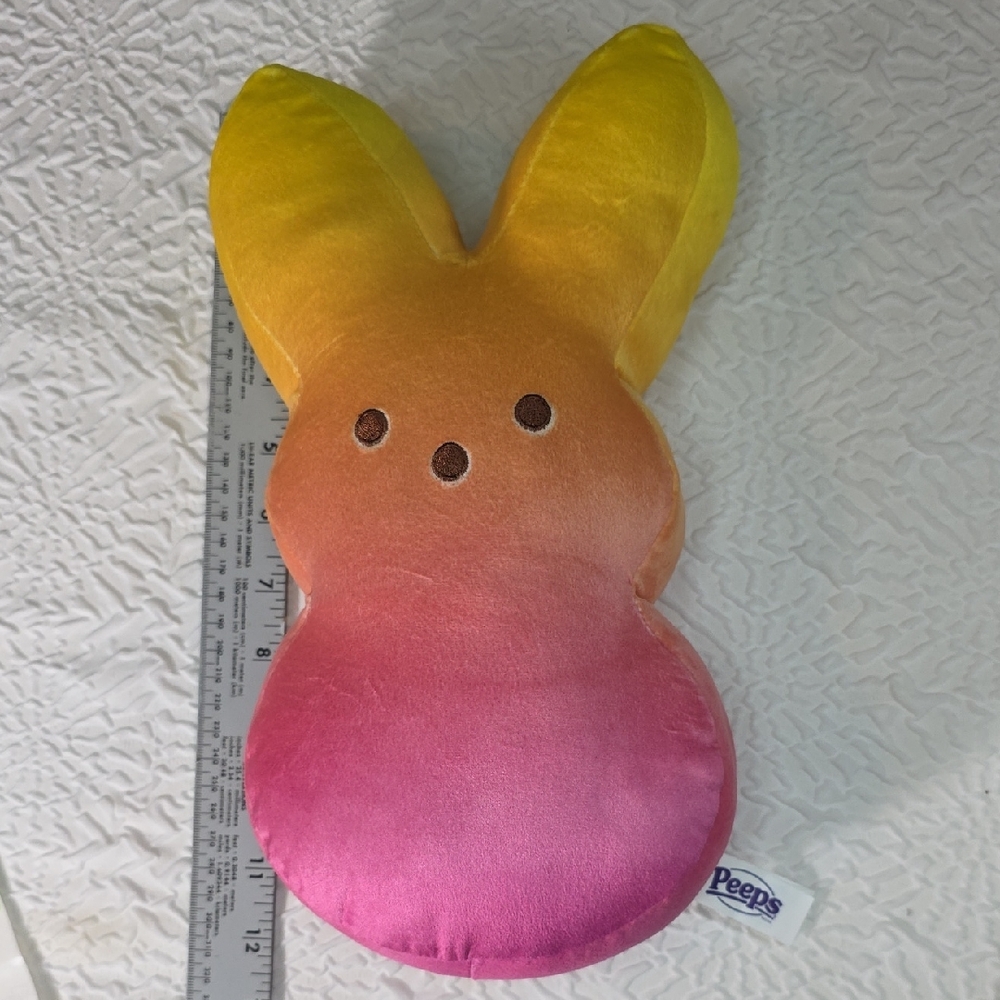 PEEPS Bunny Plush 12” Yellow Pink Ombre Rainbow‎ Easter Stuffed Animal Nwot